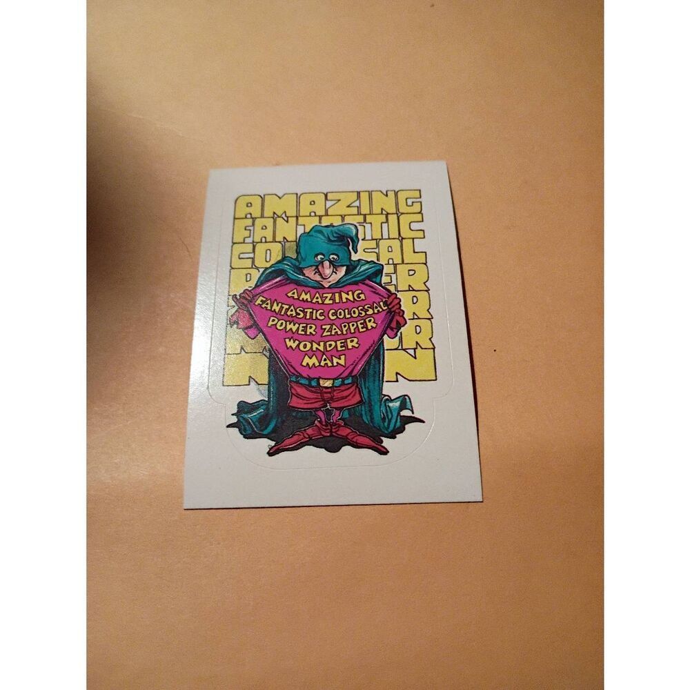 1983 General Mills Zero Heroes Trading Card Sticker Card Vintage #27 Wonderman